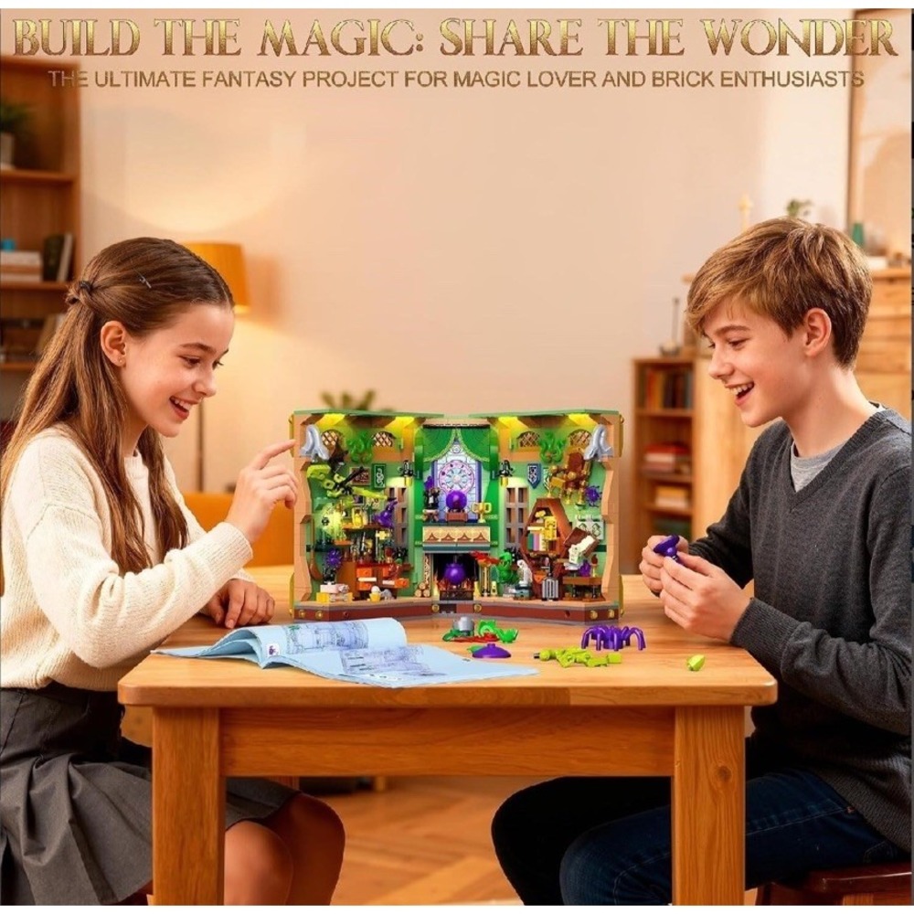 OKKIDY Magic Potion Book Nook Building Set w Light 1033 Pcs DIY Mini Bookend NIB - Picture 4 of 6